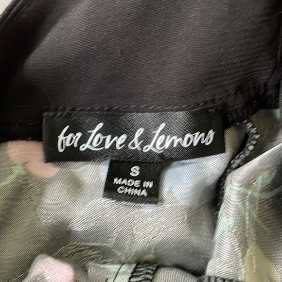 FOR LOVE AND LEMONS Lexy dress size S black floral longsleeve mini - Picture 6 of 8